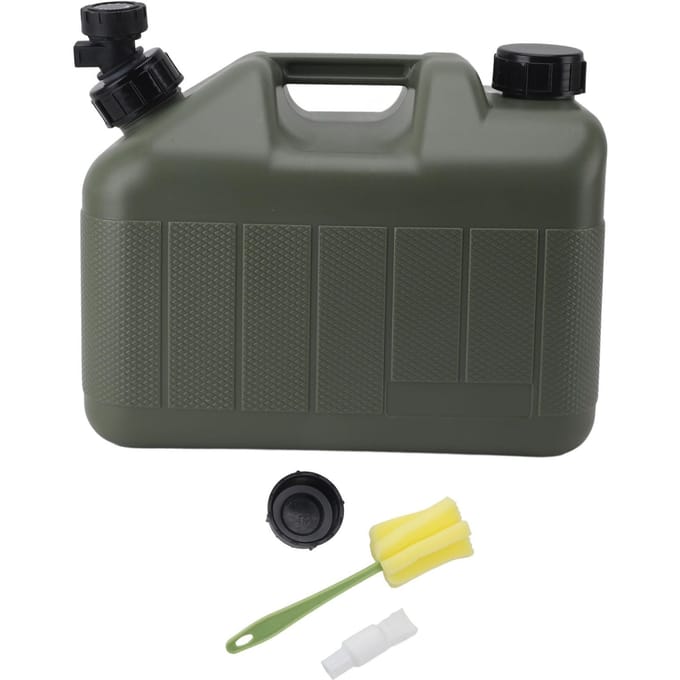 Camping Watercontainer 10L Grote Capaciteit Vierkant Groen Autowateropslag Draagvat met Kraan L black