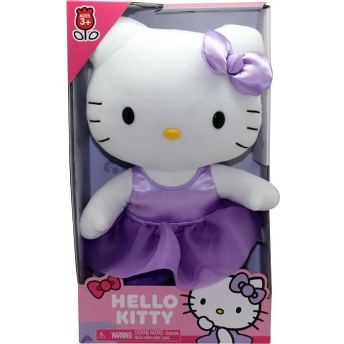 Pluche - GPTOYS - HELLO KITTY - HKT121 - Model paarse satijnen jurk - 30 cm - Vanaf 3 jaar