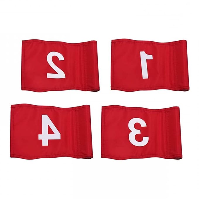 Golfvlaggen Set - Mini Vlaggen - Golf Training - Waterdicht Nylon - 4 Stuks - Rood