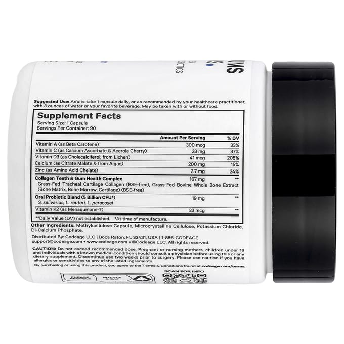 Tanden & Tandvlees Vitaminen, Veggie Capsules 90