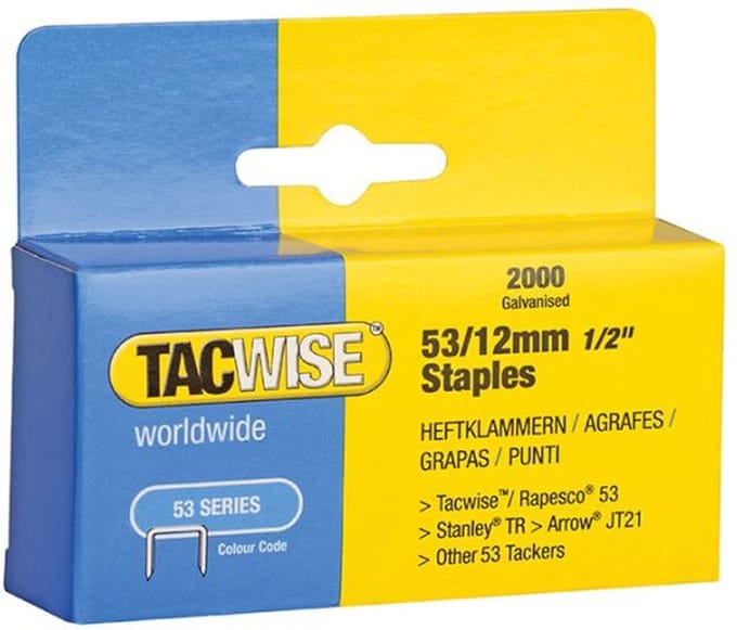 Tacwise nieten voor tacker - Type 53 - 12 mm - Gegalvaniseerd - 2000 stuks
