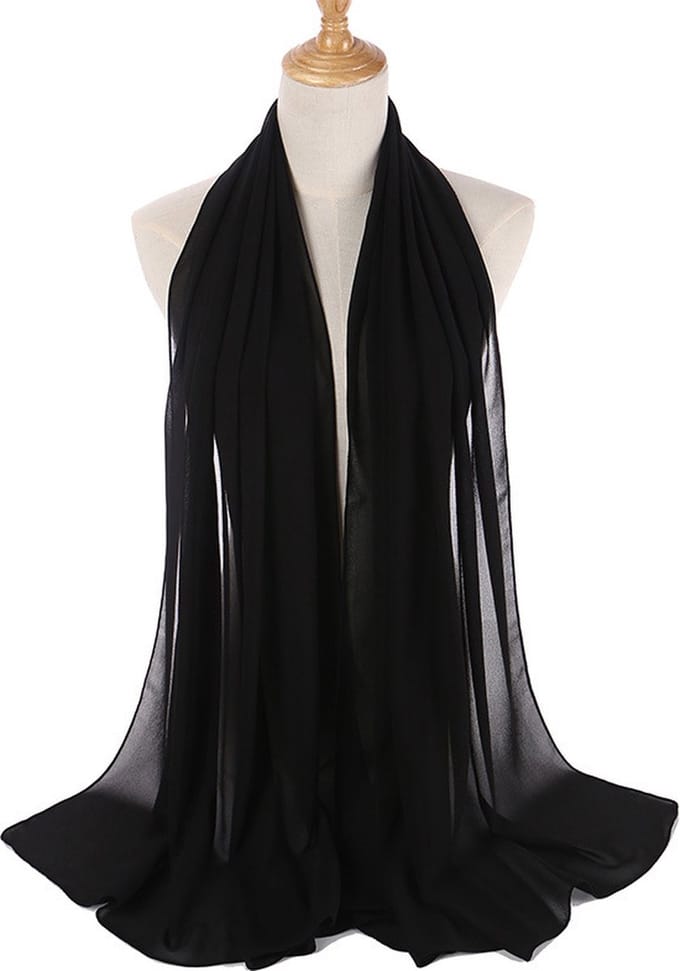 Cabantis Hoofddoek Sjaal - Hijab - Sjaal dames - Zwart