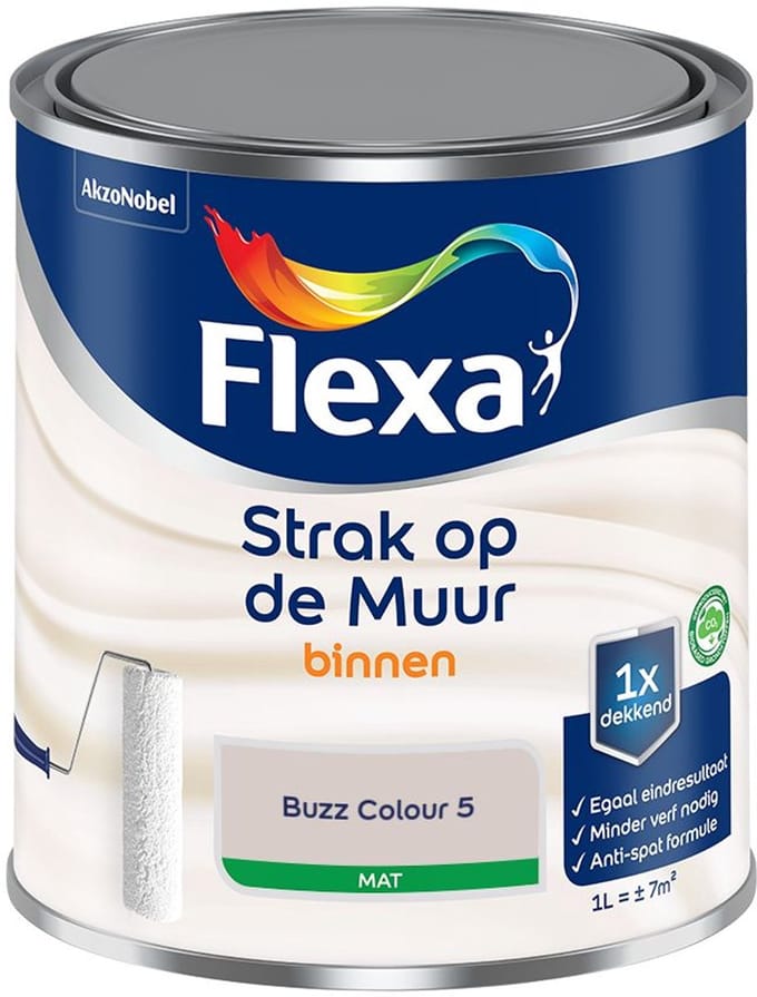Flexa - Strak Op De Muur Binnen Mat - Buzz Colour 5 - Mengverf - 1 L