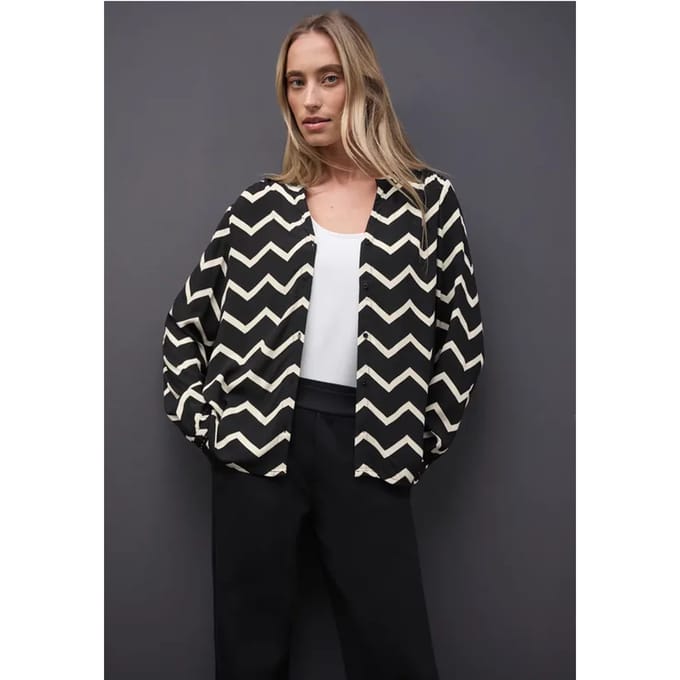 Dames tuniekblouse met knopen Cecil AOP