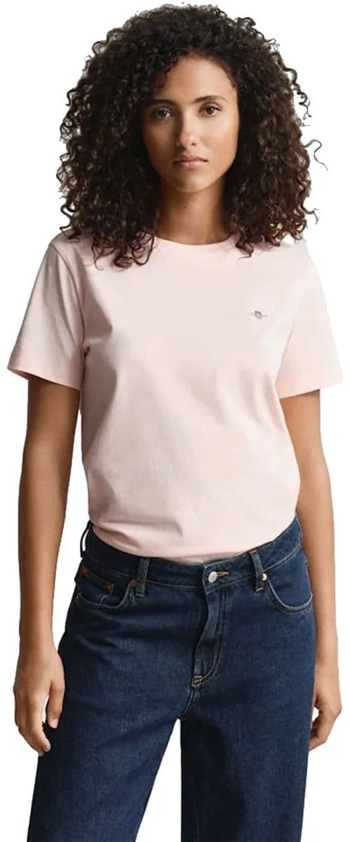 Gant Shield Regular Fit T-shirt Met Korte Mouwen Roze S Vrouw