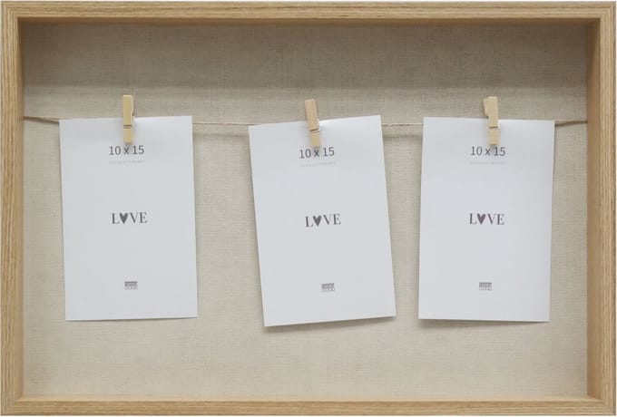 Deknudt Frames memobord S68UD3 E3 - naturel houtkleur - houten knijper