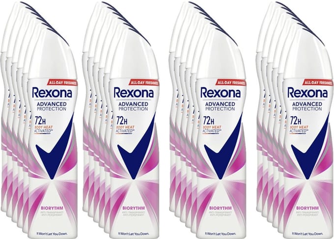 Rexona Deospray  Biorythm 150 ml - Voordeelverpakking 24 stuks