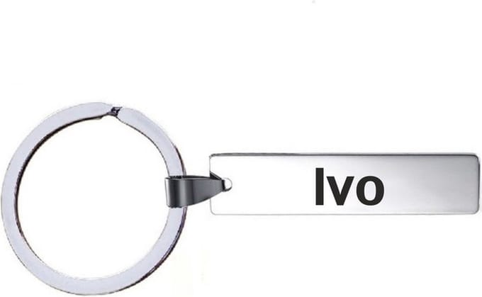 Sleutelhanger Met Naam - Ivo - RVS