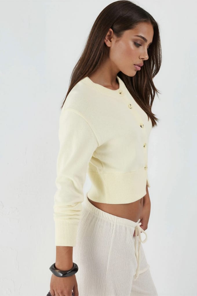 Casual Crew Neck Gebuttonde Crop Jasje