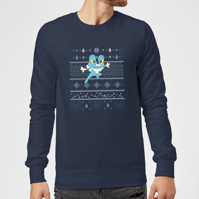 Pokemon Froakie Christmas Christmas Jumper - Navy - M
