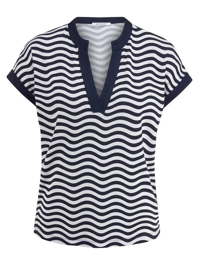 Shirt ronde hals Van Peter Hahn blauw
