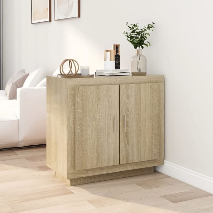 vidaXL - Dressoir - 80x40x75 - cm - bewerkt - hout - sonoma - eikenkleurig
