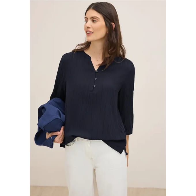 Gestructureerde blouse in effen kleur