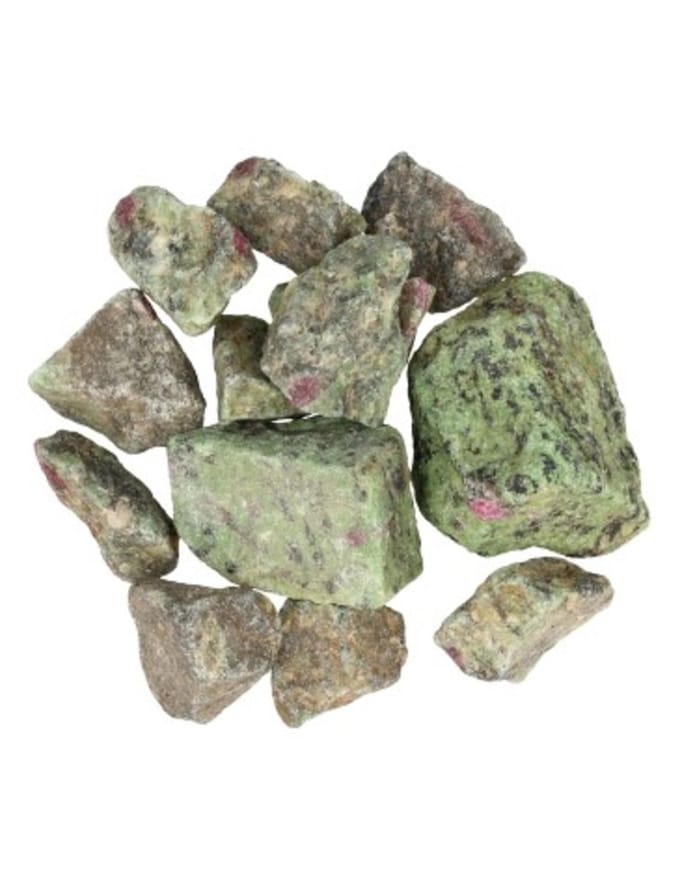 Robijn in Zoisiet Afrika 250 gr. ruwe brokjes