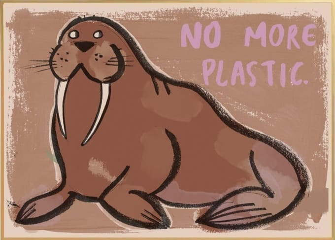 Studio Loco Kinderposter Walrus Poster Kinderkamer 70 x 50 cm