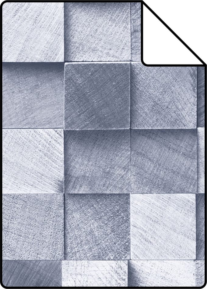 Proefstaal ESTAhome behang 3D-houtmotief blauw - 26.5 x 21 cm - 138526-S