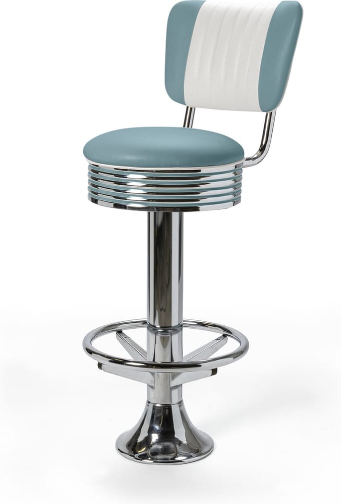 Bel Air Retro Barkruk BS-27CB Footring Blauw