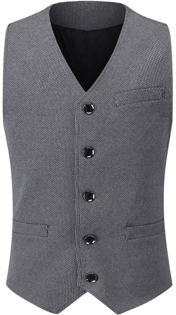 ALLTHEMEN Heren Patchwork V-hals Vest - Formeel Klassiek Basis Wollen Vest Voor Bruiloften - S