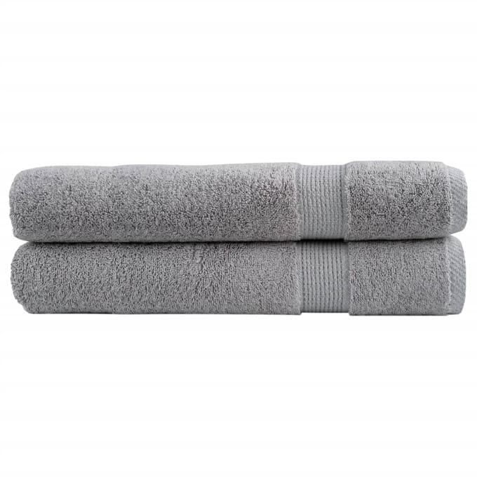 vidaXL - Handdoeken - SOLUND - 2 - st - 600 - g/m² - 100x200 - cm - grijs