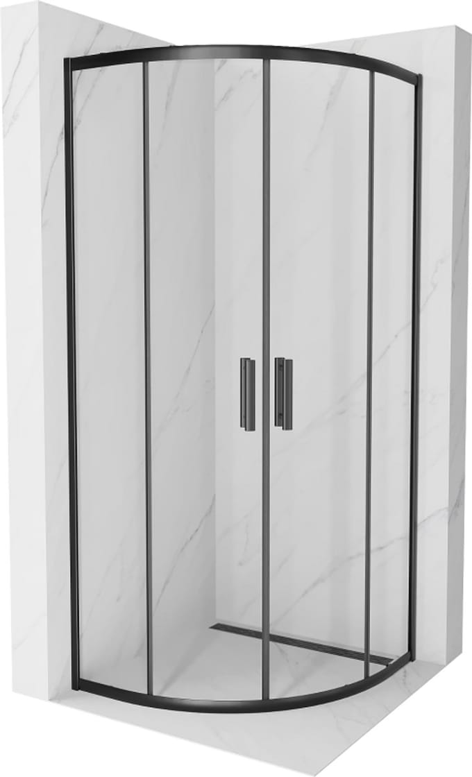 Mexen Rio halfronde douchecabine 80 x 80 , transparant, zwart - 863-080-080-70-00