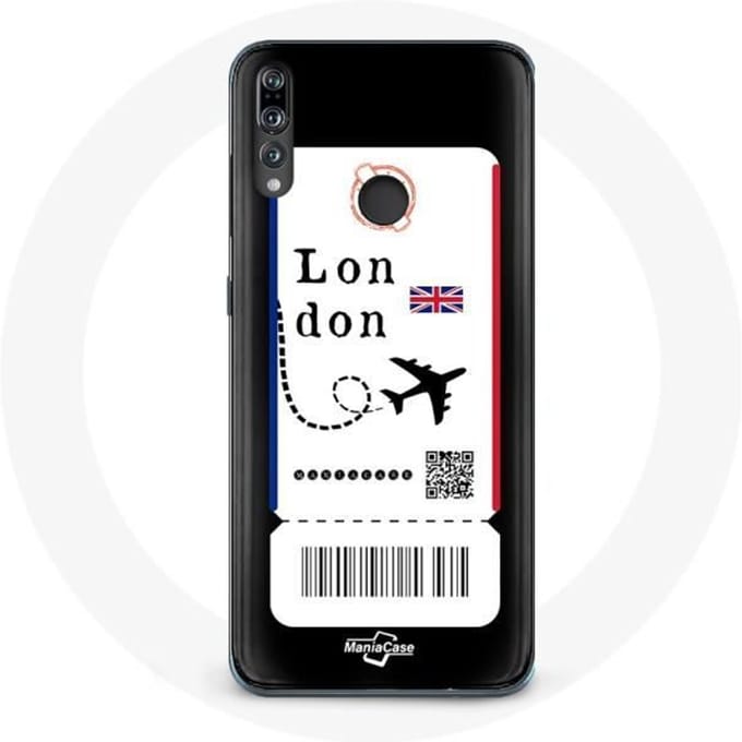 Coque pour Huawei P30 Lite - Billet d'avion London - Souple - Noir - Protection