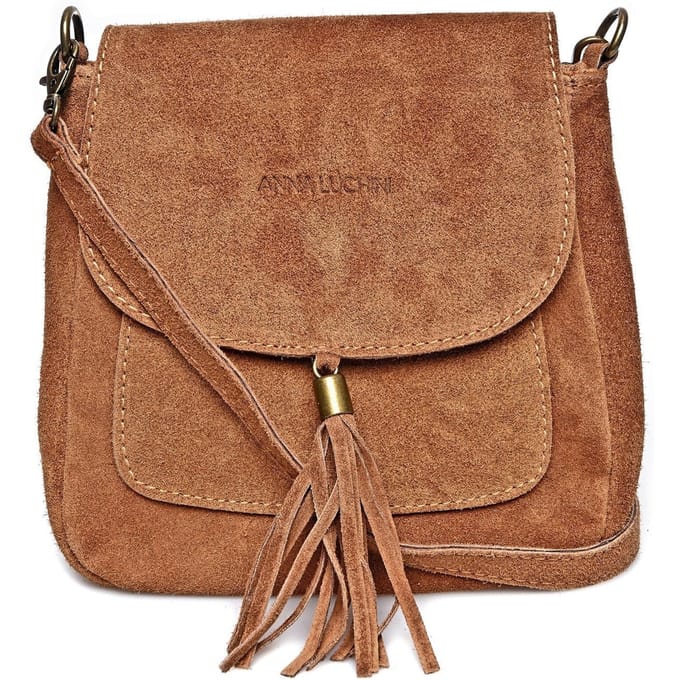 Anna Luchini Brown Rundleer Tas