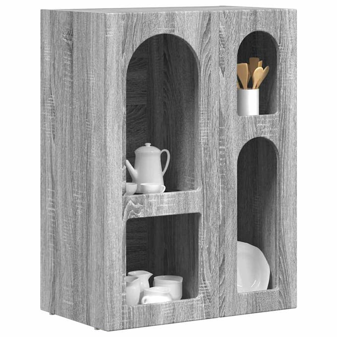 vidaXL - Dressoir - ELST - Grijs - Sonoma - 59 - x - 35 - x - 80.5 - cm - Bewerkt - hout
