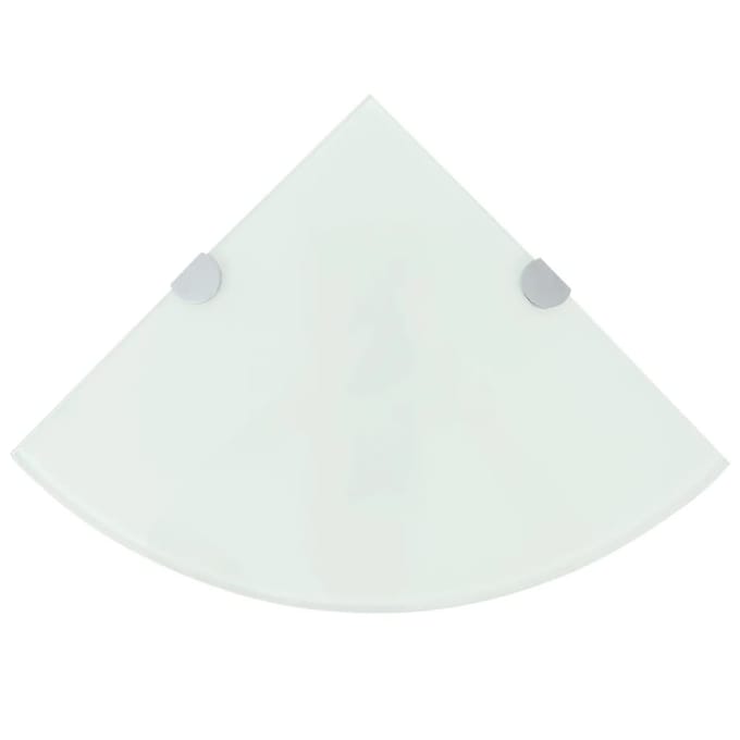 vidaXL - Hoekschap - met - chromen - dragers - wit - 35x35 - cm - glas