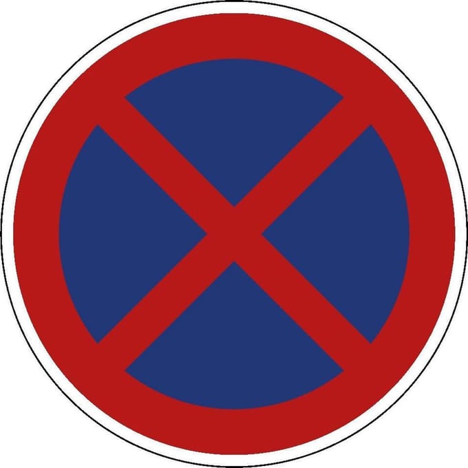 Niet stilstaan sticker, E2 150 mm