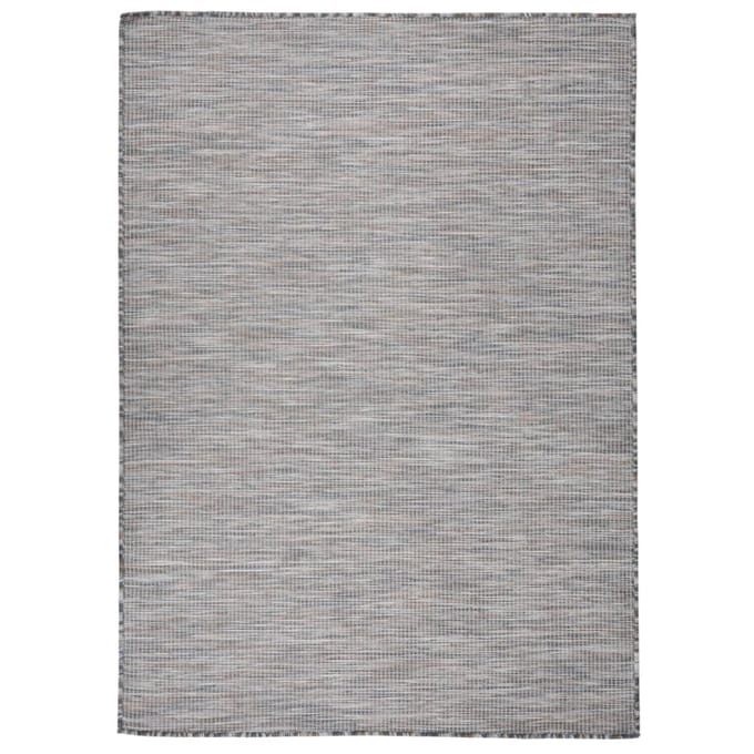 vidaXL - Buitenkleed - platgeweven - 200x280 - cm - bruin - en - blauw