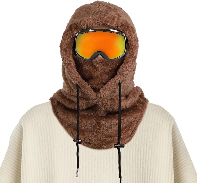 Allecta - Wintermuts met Capuchon, Winddicht en Warm, Verstelbaar Bivakmuts Gezichtsmasker voor Buitenactiviteiten
