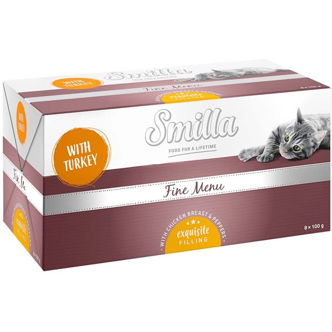 Smilla Fine Menu met Voortreffelijke Vulling 24 x 100 g -  Kalkoen, kipfilet en paprika