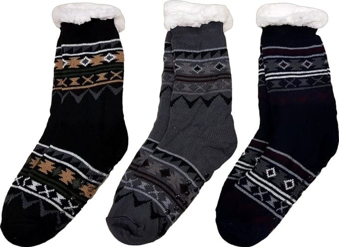 Belucci Warme Antislip Huissokken set van 3 paar ! Maat 39-45