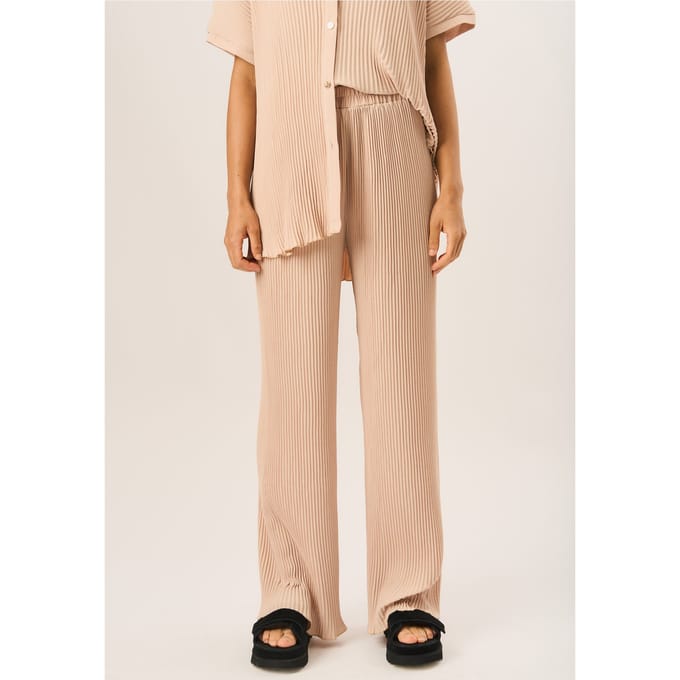 Plisse Loungewear broek met wijde pijpen