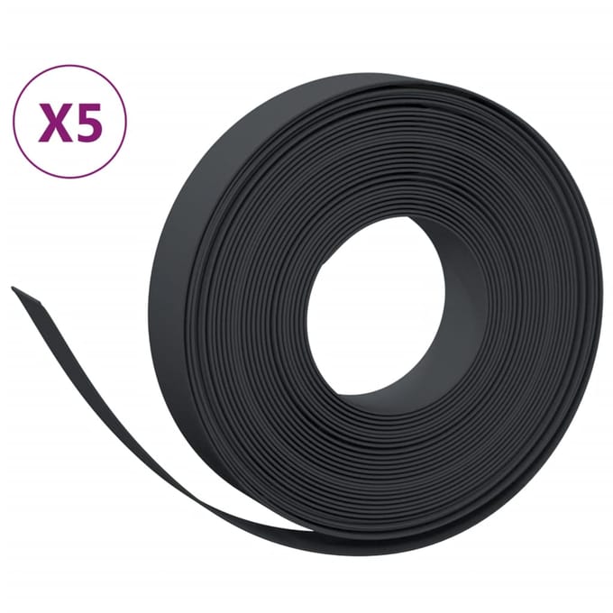 vidaXL - Tuinranden - 5 - st - 10 - m - 10 - cm - polyetheen - zwart