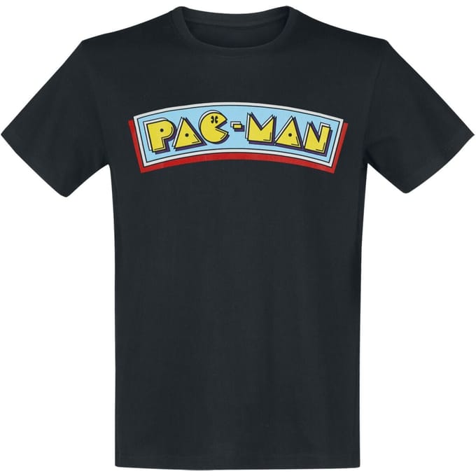 Pac-Man - Gaming T-shirt - Logo - S tot M - voor Mannen - zwart