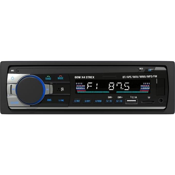 Strex Autoradio met Bluetooth 1 DIN - Voor Alle Auto's - USB AUX en Handsfree Bellen - Met Microfoon en Afstandsbediening