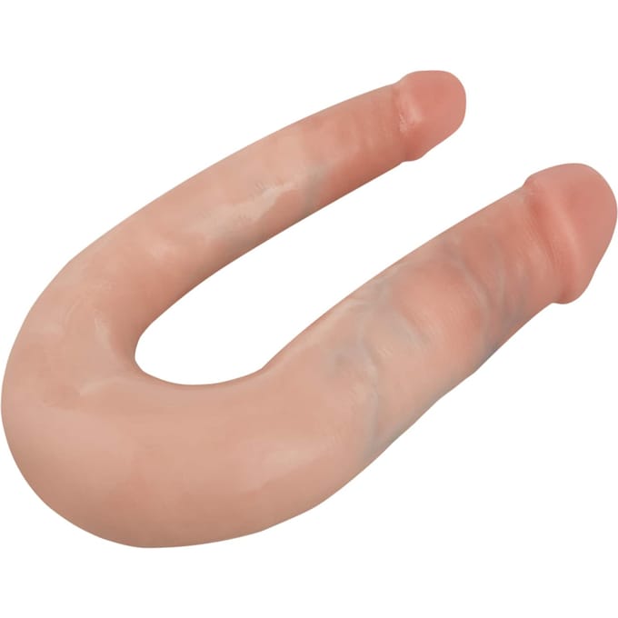 King Cock U-Shaped Double Trouble Dubbele Dildo Small - beige