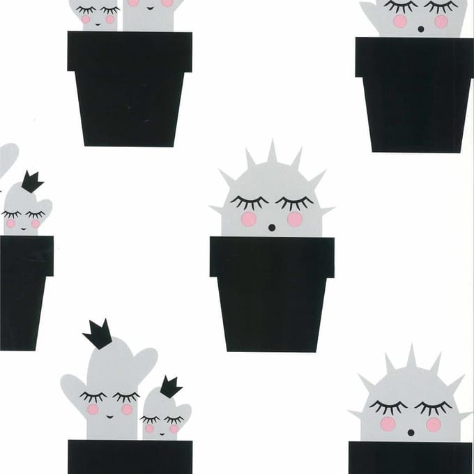 Fabulous World Behang Cactus grijs en roze 67102