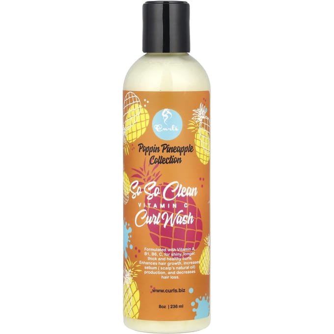 Curls, Popping Pineapple Collection, So So Clean, Vitamin C, Curl Wash, 236ml (8oz) orange