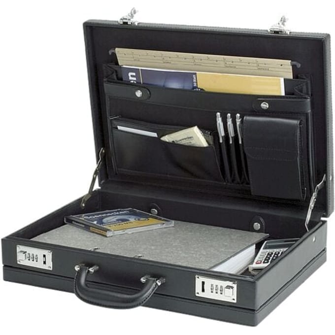 Alassio attachékoffer - PONTE - kunstleer - zwart - JU-92300