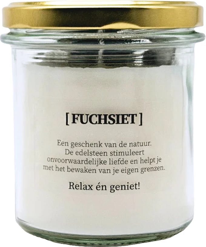 Kaars met edelsteen en geurdecoratie - Fuchsiet