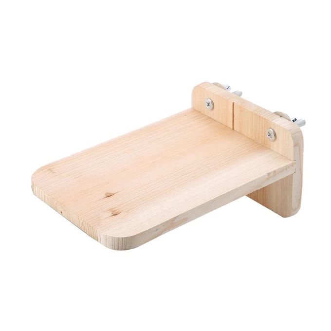 Plateforme en Bois avec Vis pour Cage Hamster Écureuil Petits Animaux Jouets white