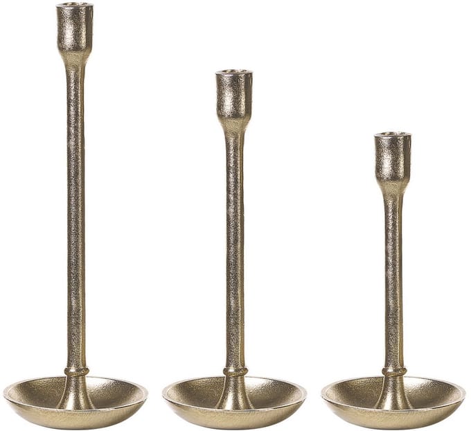 LIWUNG - Kandelaar set van 3 - Goud - Aluminium