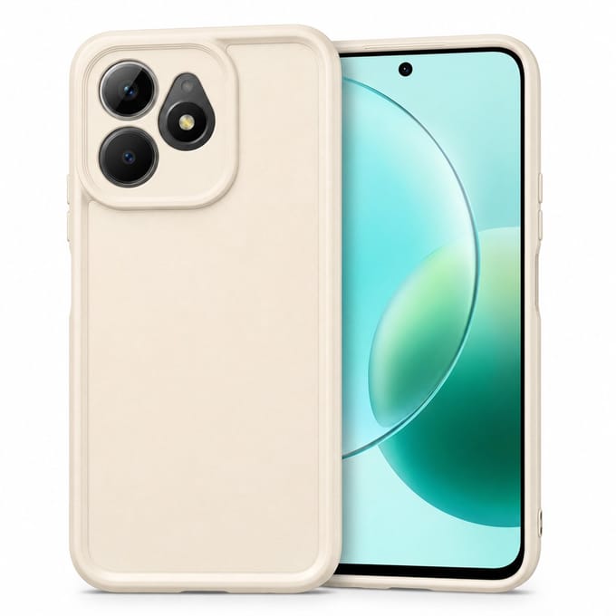 Geschikt voor Honor 400 Lite Hoesje - Siliconen Matte Back Cover - Creme