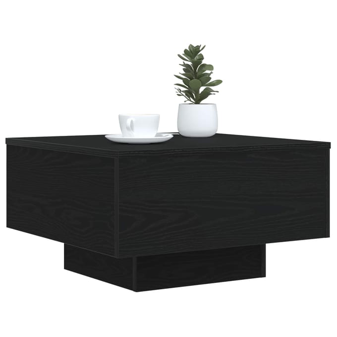 vidaXL - Zwart - eiken - 55 - x - 55 - x - 31 - cm - Bewerkt - hout