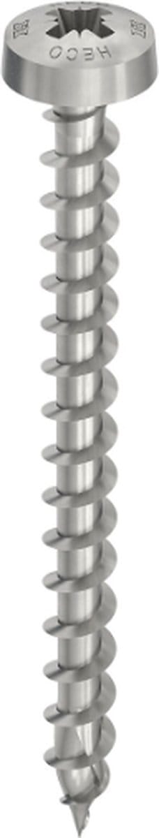 HECO TOPIX-Plus spaanplaatschroef 4x45mm - cilinderkop - RVS - voldraad - PZD 2 - 61683 (Per 200 stuks)