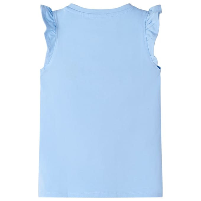 vidaXL Kindershirt met ruches aan de mouwen 128 lichtblauw