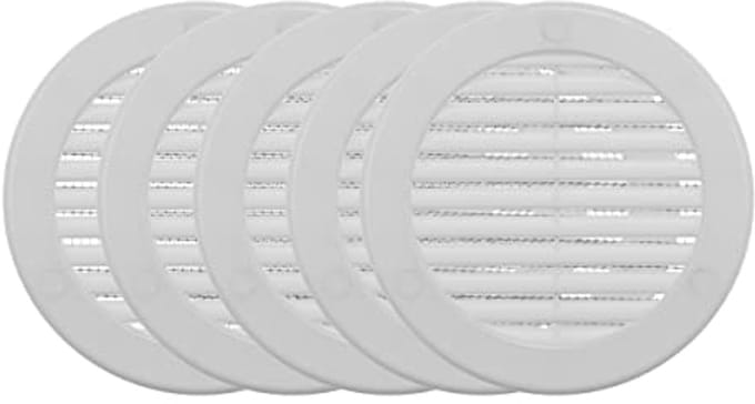 4 Inch Ventilatierooster 5-Pack - Rond Luchtrooster met Insectenscherm