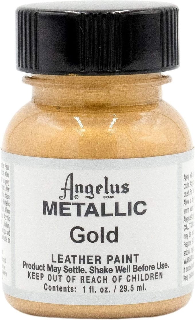 Angelus Leather Acrylic Paint - textielverf voor leren stoffen - acrylbasis - Metallic Goud - 29,5ml